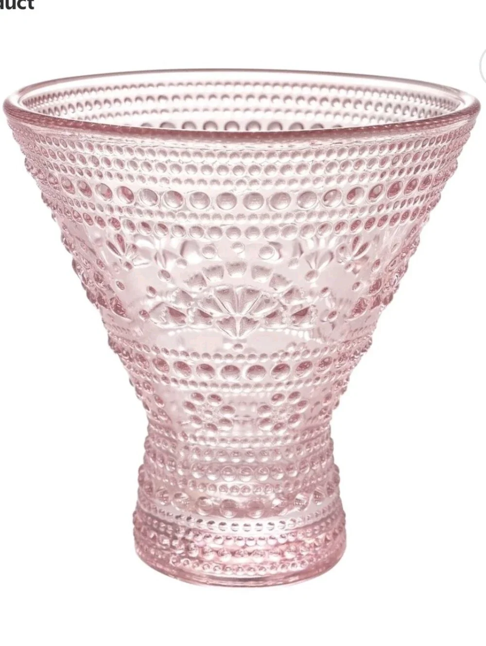 ❤️ New The Pioneer Woman Channing Pink Beaded 9.5 .oz  Coctail Glass Dessert